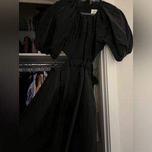 Aje black open back midi dress